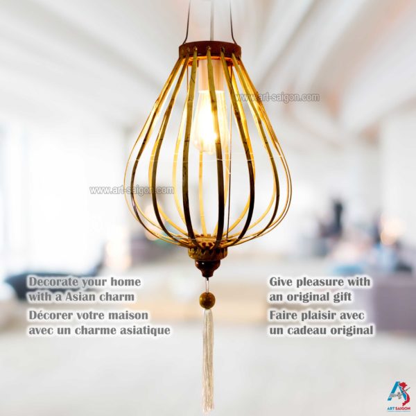 Lampion Asiatique en Bambou et Bois de la ville de Hoi An au Vietnam, Lanterne Traditionnel | Décoration et Artisanat Asiatique - Article vendu par la Boutique Art-saigon.com