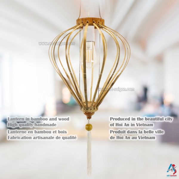 Lampion Asiatique en Bambou et Bois de la ville de Hoi An au Vietnam, Lanterne Traditionnel | Décoration et Artisanat Asiatique - Article vendu par la Boutique Art-saigon.com