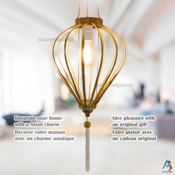 Lampion Asiatique en Bambou et Bois de la ville de Hoi An au Vietnam, Lanterne Traditionnel | Décoration et Artisanat Asiatique - Article vendu par la Boutique Art-saigon.com