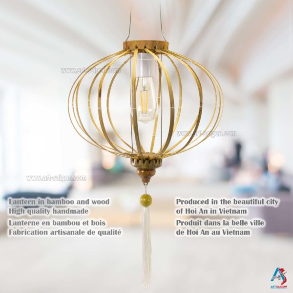 Lampion Asiatique en Bambou et Bois de la ville de Hoi An au Vietnam, Lanterne Traditionnel | Décoration et Artisanat Asiatique - Article vendu par la Boutique Art-saigon.com