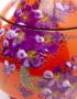 Boîte Cône en Bois Laqué Orange, Motif Fleur de Cerisier Mauve, Fabriqué à la main | Décoration et Artisanat Asiatique - Article vendu par la Boutique Art-Saigon.com