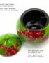Boîte Cône en Bois Laqué Vert, Motif Fleur de Cerisier Rouge, Fabriqué à la main | Décoration et Artisanat Asiatique - Article vendu par la Boutique Art-Saigon.com