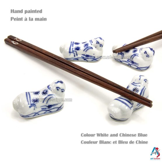 Support Porte-Baguettes en Porcelaine Blanc et Bleu de Chine, Fabriqué en Chine | Décoration et Artisanat Asiatique - Article vendu par la Boutique Art-saigon.com
