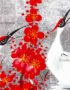 Tableau en Bois Laqué Argenté, Fabriqué à la main, Motif 9 Grues et Fleur de Cerisier. Peinture et Panneau Murale du Vietnam. Décoration et Artisanat Asiatique | Article vendu par la Boutique Art-Saigon.com