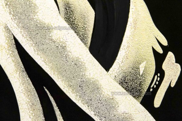 Tableau en Bois Laqué, Fabriqué à la main, Motif Étudiante Vietnamienne. Peinture et Panneau Murale du Vietnam. Décoration et Artisanat Asiatique | Article vendu par la Boutique Art-Saigon.com