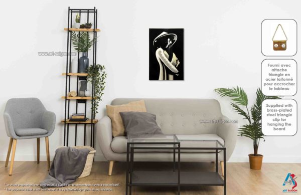 Tableau en Bois Laqué, Fabriqué à la main, Motif Étudiante Vietnamienne. Peinture et Panneau Murale du Vietnam. Décoration et Artisanat Asiatique | Article vendu par la Boutique Art-Saigon.com