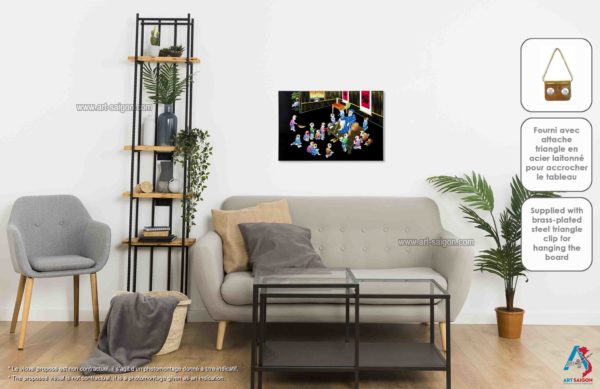 Tableau en Bois Laqué Peint, Fabriqué à la main, Motif Ông đồ Maître Calligraphe. Peinture et Panneau Murale du Vietnam. Décoration et Artisanat Asiatique | Article vendu par la Boutique Art-Saigon.com