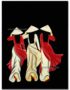 Tableau en Bois Laqué Noir, Motif Femme Vietnamienne et Fleurs. Peinture, Panneau Murale du Vietnam. Décoration et Artisanat Asiatique | Article vendu par la Boutique Art-Saigon.com