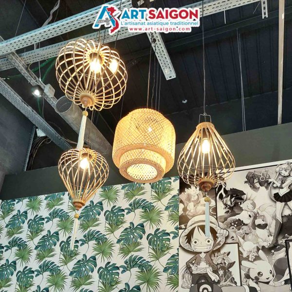 Lampion Asiatique en Bambou et Bois de la ville de Hoi An au Vietnam, Lanterne Traditionnel | Décoration et Artisanat Asiatique - Article vendu par la Boutique Art-saigon.com