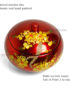 Boite Ronde en Bois Laqué Rouge, Motif Fleurs de Cerisier Jaunes. Décoration et Artisanat du Vietnam. Article vendu par la Boutique Art-saigon.com