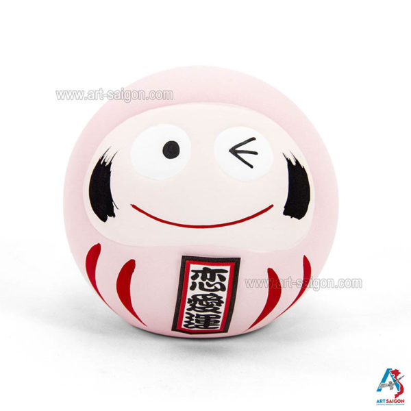 Daruma Japonais Rose, Fabriqué au Japon. Statuette Porte-Bonheur | Décoration et Artisanat Asiatique - Article vendu par la Boutique Art-Saigon.com