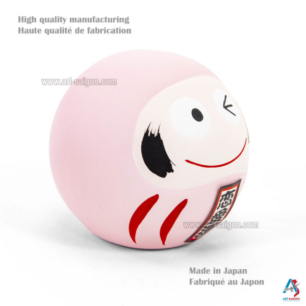 Daruma Japonais Rose, Fabriqué au Japon. Statuette Porte-Bonheur | Décoration et Artisanat Asiatique - Article vendu par la Boutique Art-Saigon.com