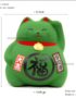 Maneki Neko, Fabriqué au Japon. Chat Porte Bonheur Japonais, Couleur Vert | Décoration et Artisanat Asiatique - Article vendu par la Boutique Art-Saigon.com