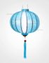 Lampion Asiatique en Soie Bleu Clair de la ville de Hoi An au Vietnam, Lanterne Traditionnel en Tissu, Bambou et Bois | Décoration et Artisanat Asiatique - Article vendu par la Boutique Art-saigon.com