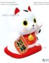 Maneki Neko Blanc, Tirelire, Fabriqué au Japon. Lucky Cat, Chat Porte Bonheur Japonais | Décoration et Artisanat Asiatique - Article vendu par la Boutique Art-Saigon.com