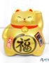 Maneki Neko Doré, Tirelire, Fabriqué au Japon. Lucky Cat, Chat Porte Bonheur Japonais | Décoration et Artisanat Asiatique - Article vendu par la Boutique Art-Saigon.com