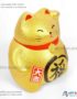 Maneki Neko Doré, Tirelire, Fabriqué au Japon. Lucky Cat, Chat Porte Bonheur Japonais | Décoration et Artisanat Asiatique - Article vendu par la Boutique Art-Saigon.com