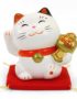 Maneki Neko en Céramique Blanc, Fabriqué au Japon. Chat Porte Bonheur Japonais | Décoration et Artisanat Asiatique - Article vendu par la Boutique Art-Saigon.com