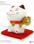 Maneki Neko en Céramique Blanc, Fabriqué au Japon. Chat Porte Bonheur Japonais | Décoration et Artisanat Asiatique - Article vendu par la Boutique Art-Saigon.com