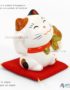 Maneki Neko en Céramique Blanc, Fabriqué au Japon. Chat Porte Bonheur Japonais | Décoration et Artisanat Asiatique - Article vendu par la Boutique Art-Saigon.com