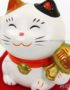 Maneki Neko en Céramique Blanc, Fabriqué au Japon. Chat Porte Bonheur Japonais | Décoration et Artisanat Asiatique - Article vendu par la Boutique Art-Saigon.com