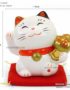 Maneki Neko en Céramique Blanc, Fabriqué au Japon. Chat Porte Bonheur Japonais | Décoration et Artisanat Asiatique - Article vendu par la Boutique Art-Saigon.com