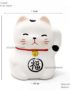 Maneki Neko Blanc, Fabriqué au Japon. Lucky Cat, Chat Porte Bonheur Japonais | Décoration et Artisanat Asiatique - Article vendu par la Boutique Art-Saigon.com