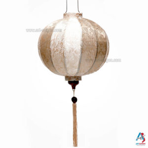 Lampion Asiatique en Soie Champagne Rosé de la ville de Hoi An au Vietnam, Lanterne Traditionnel en Tissu, Bambou et Bois | Décoration et Artisanat Asiatique - Article vendu par la Boutique Art-saigon.com