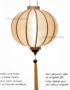 Lampion Asiatique en Soie Champagne Rosé de la ville de Hoi An au Vietnam, Lanterne Traditionnel en Tissu, Bambou et Bois | Décoration et Artisanat Asiatique - Article vendu par la Boutique Art-saigon.com