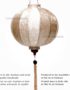 Lampion Asiatique en Soie Champagne Rosé de la ville de Hoi An au Vietnam, Lanterne Traditionnel en Tissu, Bambou et Bois | Décoration et Artisanat Asiatique - Article vendu par la Boutique Art-saigon.com