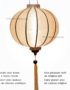 Lampion Asiatique en Soie Champagne Rosé de la ville de Hoi An au Vietnam, Lanterne Traditionnel en Tissu, Bambou et Bois | Décoration et Artisanat Asiatique - Article vendu par la Boutique Art-saigon.com