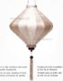 Lampion Asiatique en Soie Champagne Rosé de la ville de Hoi An au Vietnam, Lanterne Traditionnel en Tissu, Bambou et Bois | Décoration et Artisanat Asiatique - Article vendu par la Boutique Art-saigon.com