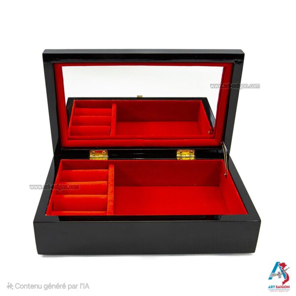 Boite à Bijoux en Bois Laqué Peint - La Campagne du Vietnam (L20cm)(réf. S54-8034) – Image 5