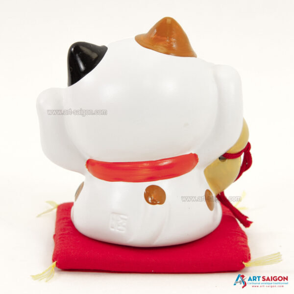 Maneki Neko Blanc, Fabriqué au Japon. Chat Porte Bonheur Japonais, Lucky Cat | Décoration et Artisanat Asiatique - Article vendu par la Boutique Art-Saigon.com