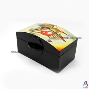 Boite de Rangement en Bois Laqué, Motif Art Moderne . Décoration et Artisanat du Vietnam. Article vendu par la Boutique Art-saigon.com