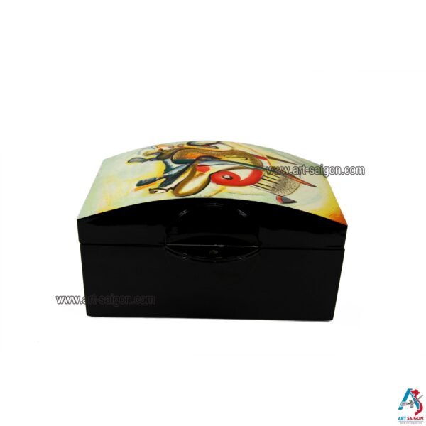 Boite de Rangement en Bois Laqué, Motif Art Moderne . Décoration et Artisanat du Vietnam. Article vendu par la Boutique Art-saigon.com