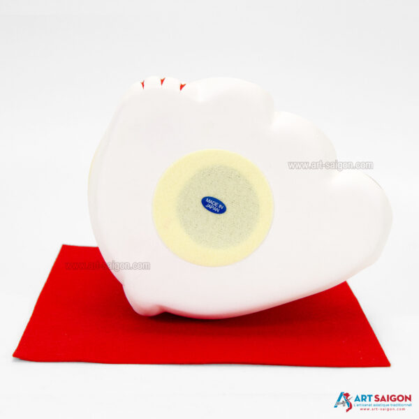 Maneki Neko Blanc, Tirelire, Fabriqué au Japon. Chat Porte Bonheur Japonais, Lucky Cat | Décoration et Artisanat Asiatique - Article vendu par la Boutique Art-Saigon.com