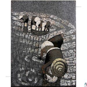 Tableau en Bois Laqué, La Culture du Riz, Fabriqué à la main. Panneau Murale du Vietnam | Décoration et Artisanat Asiatique | Article vendu par la Boutique Art-Saigon.com