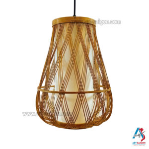 Lampion Abat-Jour en Bambou Ø28cm - Suspension Lanterne Artisanale du Vietnam (réf. S65-01)