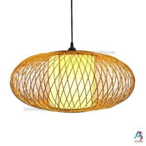Lampion Abat-Jour en Bambou Ø46cm - Suspension Lanterne Artisanale du Vietnam (réf. S65-14)