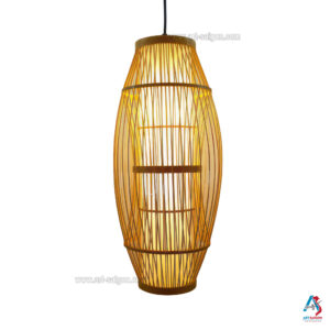 Lampion Abat-Jour en Bambou Ø25cm - Suspension Lanterne Artisanale du Vietnam (réf. S65-16)