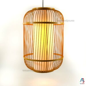 Lampion Abat-Jour en Bambou Ø28cm - Lustre Suspension Lanterne Artisanale du Vietnam (réf. S65-07)