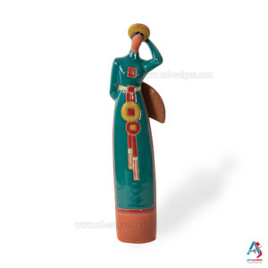 Statuette Figurine en Terre Cuite Peint, Sculpture à la Main - Décoration et Artisanat du Vietnam