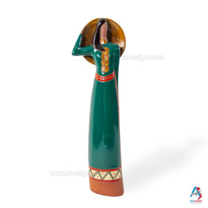 Statuette Figurine en Terre Cuite Peint, Sculpture à la Main - Décoration et Artisanat du Vietnam