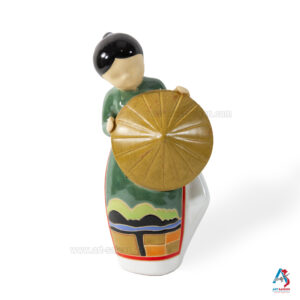 Statuette Figurine en Terre Cuite Peint, Sculpture à la Main - Décoration et Artisanat du Vietnam